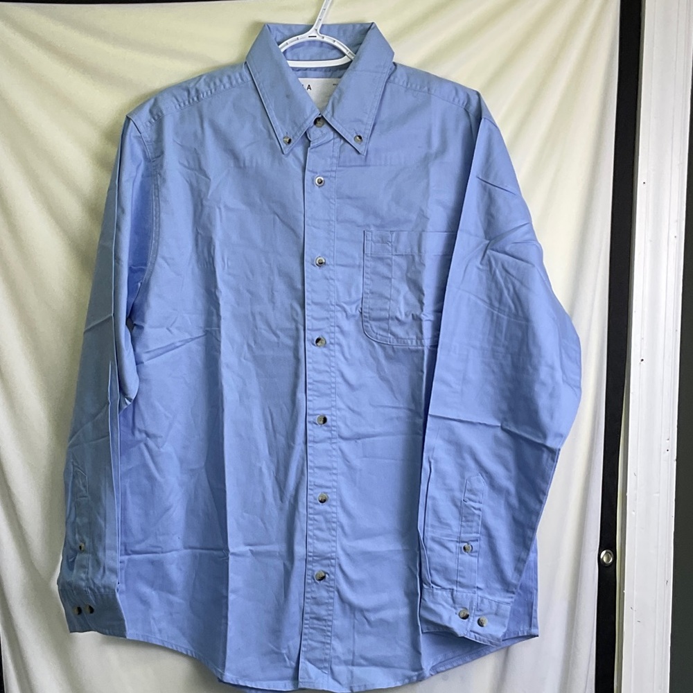 FF.LA Classic Blue Men's Casual Button-Down Shirt